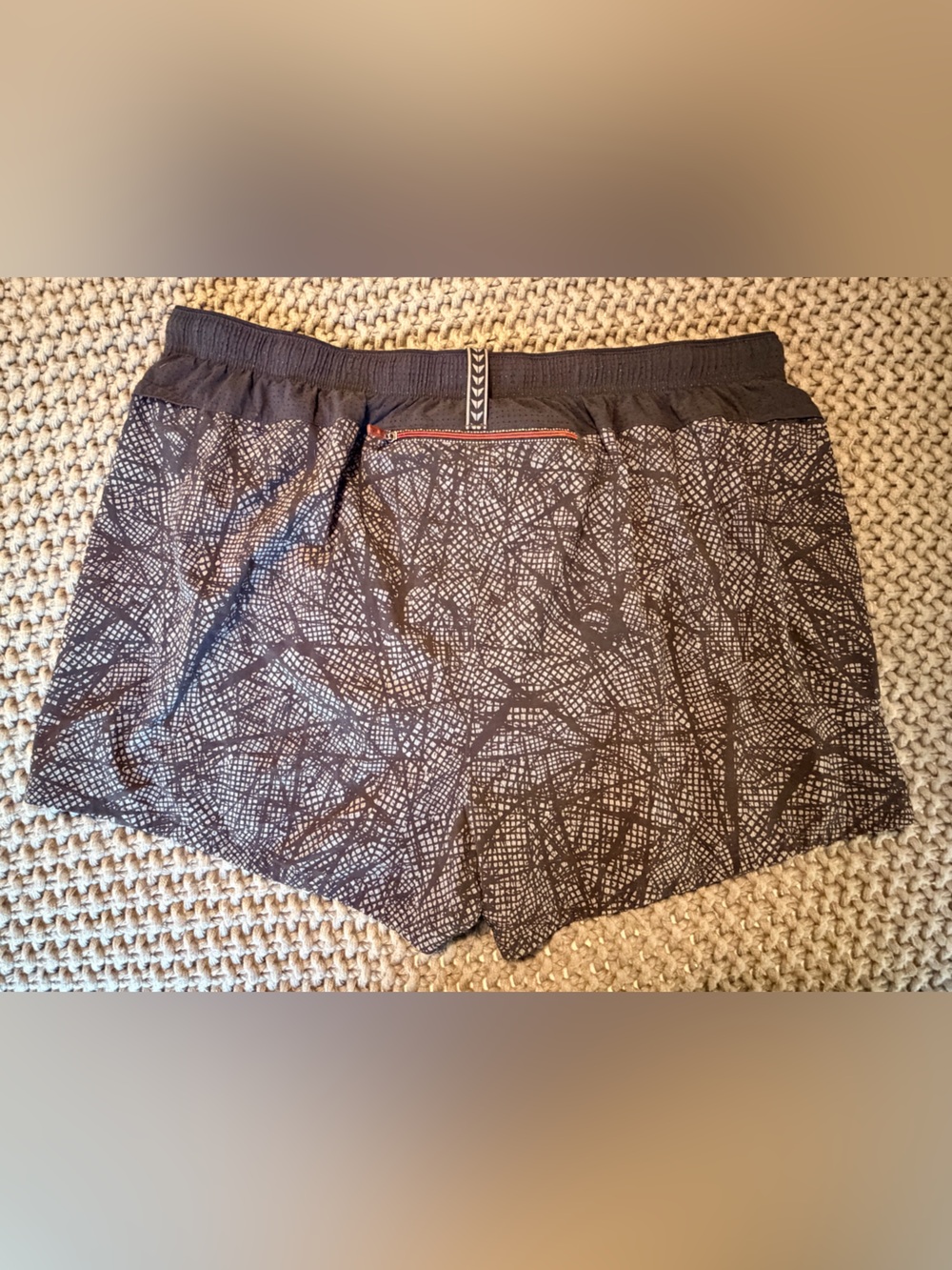Men's Black Patterned Running Shorts